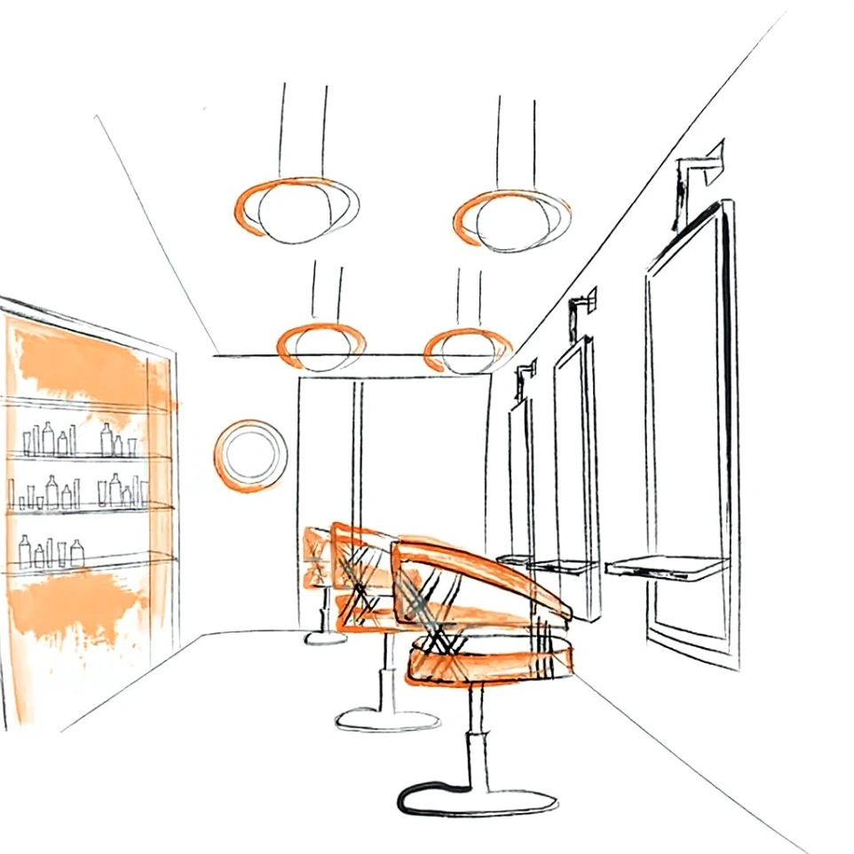 conception de salon de coiffure sur mesure avec financement possible