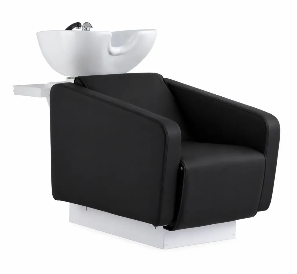 Bac de lavage OLLO UP-DOWN (Noir, SANS OPTION, Vasque blanche & colonne blanche, Classique)