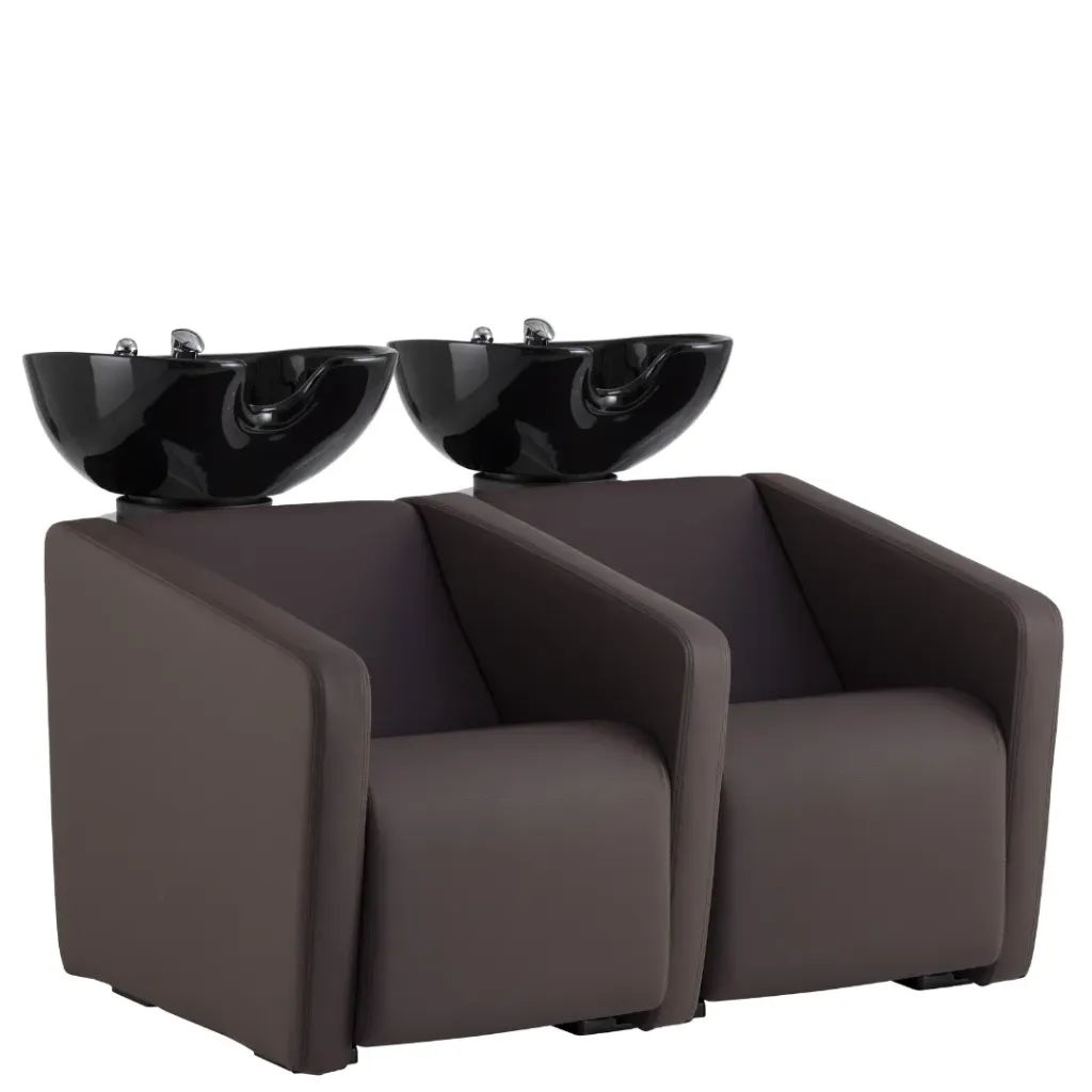 Bac de lavage OLLO 2P (Noir, SANS OPTION, Vasque blanche & colonne blanche, Classique)
