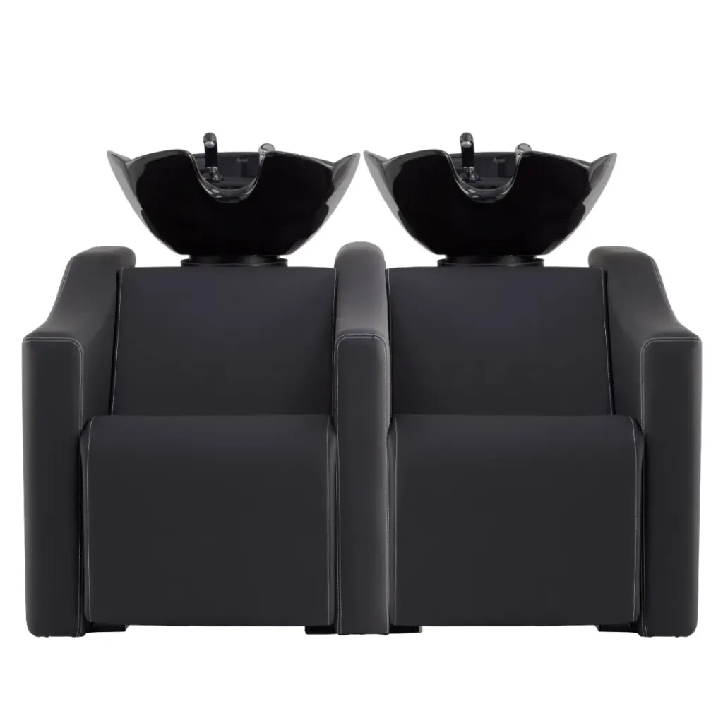 Bac de lavage IMPERIALE 2P (Noir, Vasque blanche & plan arrière noir, Classique, SANS OPTION)