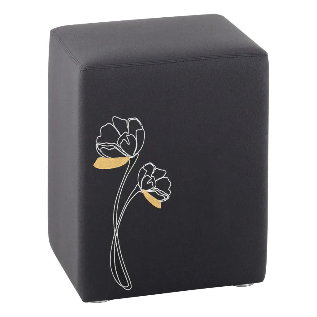 Pouf LEO (SANS MOTIF, Noir)